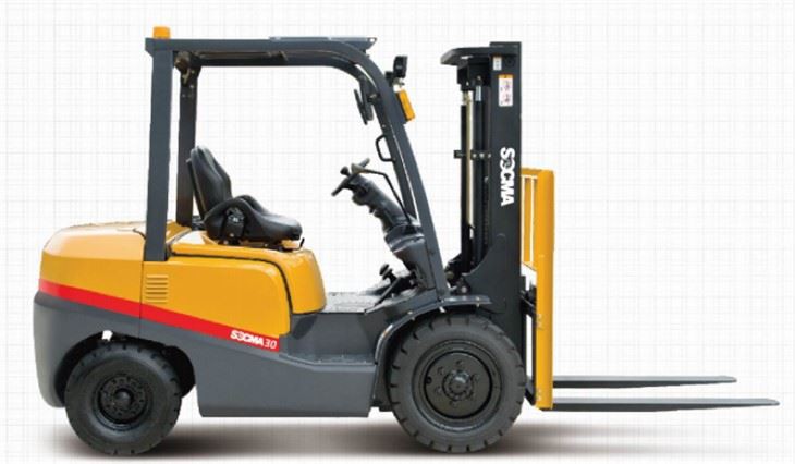 Mini carrello elevatore da 3 tonnellate all'interno del contenitore